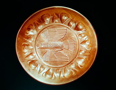 Plate Engraved with Eagle with Wings Spread by Achaemenid